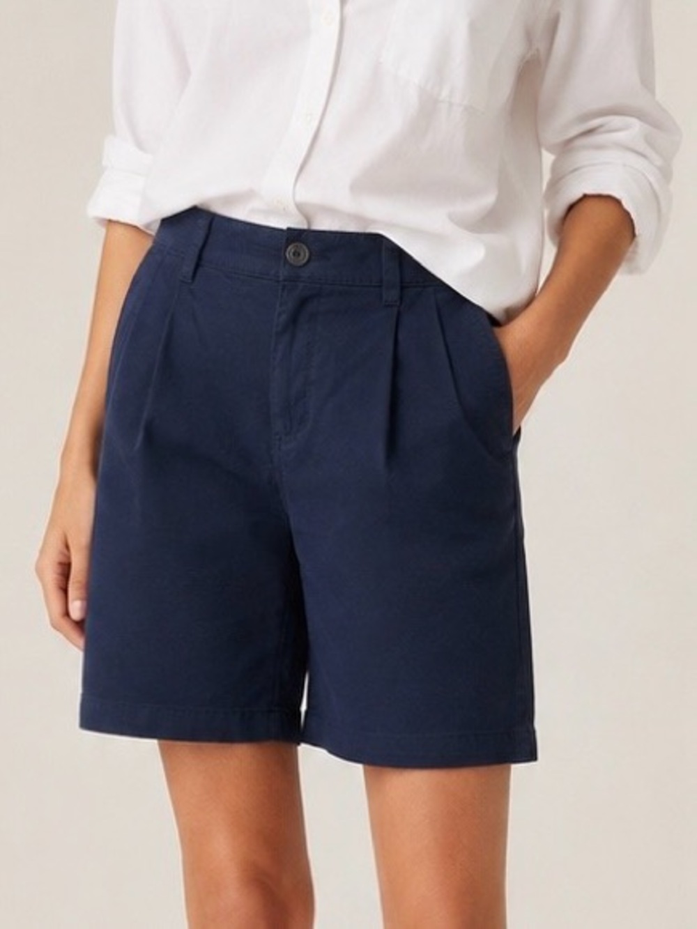 J.Crew 9” Pleated Heritage Chino Shorts Navy Size 8